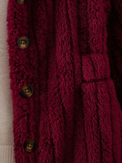 SHEIN Elladie kids معطف كلاسيكي طويل الأكمام مبطن بغطاء للرأس بنمط الشارع قطعة واحدة للفتاة الصغيرة، متعدد الاستخدامات