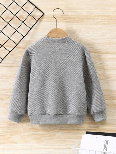 SHEIN سويت شيرت رقبة غير متماثلة للأولاد الصغار
