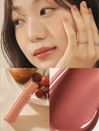 Rom&nd رومند DEWYFUL WATER TINT 12 CANYON، أحمر شفاه سائل من رومند، أحمر شفاه، تأثير مكياج لامع مبلل، لون دائم، MLBB (شفتي ولكن أفضل)، مرطب، تغطية لونية عالية، يخلق مكياج شفاف طبيعي، أحمر شفاه يومي، مستحضرات تجميل كورية، طقم هدايا