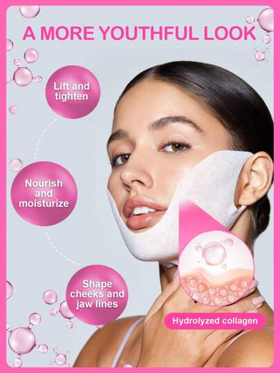 رقعة الذقن SlowSunday 3 PCS، وجه على شكل حرف V، رفع وتثبيت، لخريف/الخريف، K Beauty، ليوم الحب، هدية عيد الحب، هدية عيد الحب، لرمضان تجمعات مهرجان رمضان