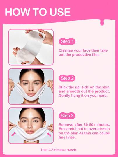 رقعة الذقن SlowSunday 3 PCS، وجه على شكل حرف V، رفع وتثبيت، لخريف/الخريف، K Beauty، ليوم الحب، هدية عيد الحب، هدية عيد الحب، لرمضان تجمعات مهرجان رمضان