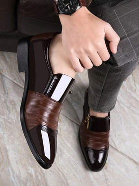 أحذية رجالية مرنة متعددة الاستخدامات - أحذية رسمية/كاجوال للحفلات والأعمال للمقاسات الكبيرة