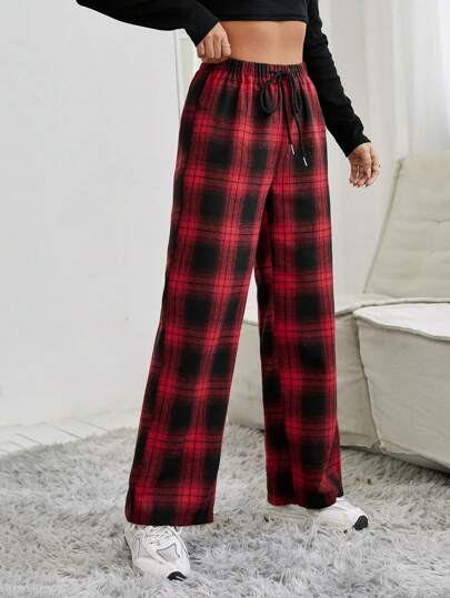 SHEIN PETITE بناطيل مطبوعة بشكل كشمير ذات خصر متعصر، ملابس رمضان