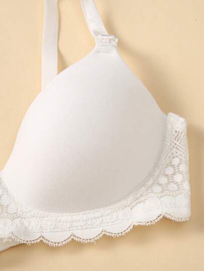 Shein Underwear&Sleepwear Maternity الأمومة الرباط تريم الملابس الداخلية الصدرية سلك سفلي