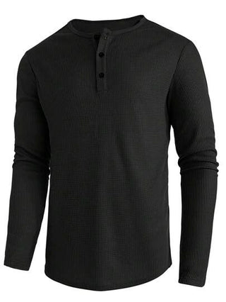Manfinity Homme قميص رجالي بأزرار أمامية بأكمام طويلة، خريف