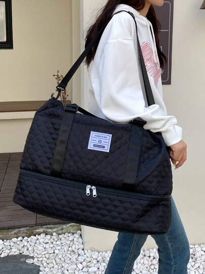 أكياس سفر قابلة للتمدد باللون الأسود، خفيفة الوزن وقابلة للطي، سعة قابلة للتوسيع، مناسبة لرحلات نهاية الأسبوع والإقامة الليلية، حقيبة عطلة نهاية الأسبوع، حقيبة المستشفى، حقيبة سفر، حقيبة يد، حقيبة رياضة، حقيبة أمتعة، مناسبة للعطلات والأنشطة الخارجية والسف