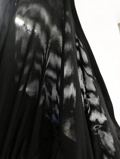 SHEIN SXY فستان صيفي طويل ذو كتف واحد بأكمام نفاثة من شبكة تباينية، فستان موكب/ حفل راقص، فستان سكسي، فستان عيد الحب