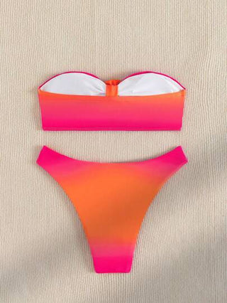 Swim Mod ملابس سباحة بيكيني طقم بانديو احتضان حرارة الصيف لدرجات الألوان للنساء، طقم بيكيني بدعم لأعلى للنساء