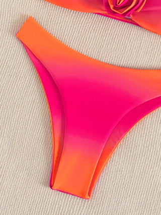 Swim Mod ملابس سباحة بيكيني طقم بانديو احتضان حرارة الصيف لدرجات الألوان للنساء، طقم بيكيني بدعم لأعلى للنساء