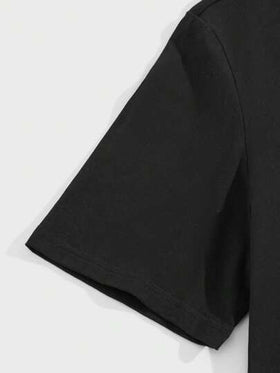 SHEIN للرجال تي شيرت بلون موحد & مربعات ملونة بنطلون طقم بيجامة