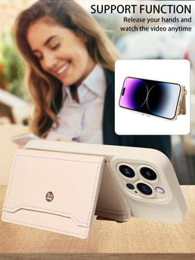 حافظة محفظة من جلد البولي يوريثان مع فتحة بطاقة، مرآة، حزام متقاطع متوافق مع Apple 17 Pro Max/17 Pro/17/Air/16 Pro Max/16/15/14/13، Redmi