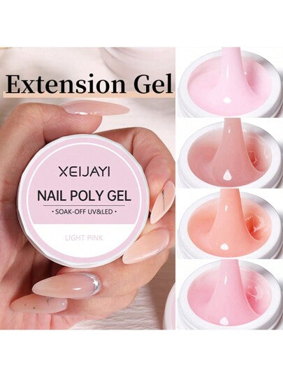 XEIJAYI جيل ممدد للأظافر غير لاصق يتصلب بسرعة يستخدم مع التصوير بالأشعة فوق البنفسجية Uv والمصابيح الحديثة Led للاستخدام المنزلي وفي صالون التجميل