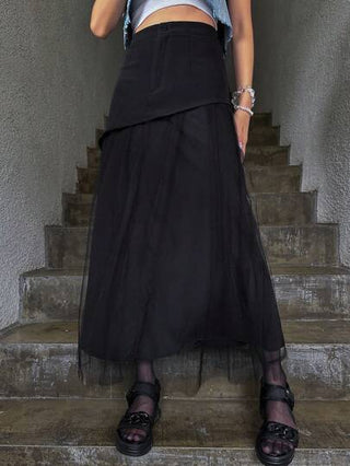 Dazy Designer تنورة بتطريز شبكي