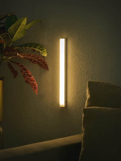 مصباح LED لاسلكي بحساس حركة و شريط لاصق مغناطيسي وجسم متحرك يمكن شحنه بواسطة USB بأطوال متغيرة 10/20/30cm، مناسب للمطبخ والحمام والسلالم والجدران والخزانة