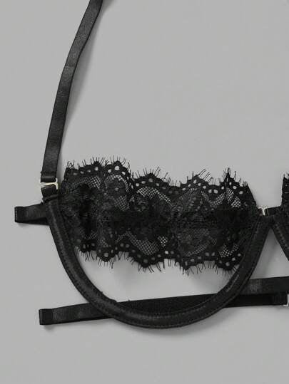 Classic Sexy طقم ملابس داخلية قص مجوف حلقة معدني