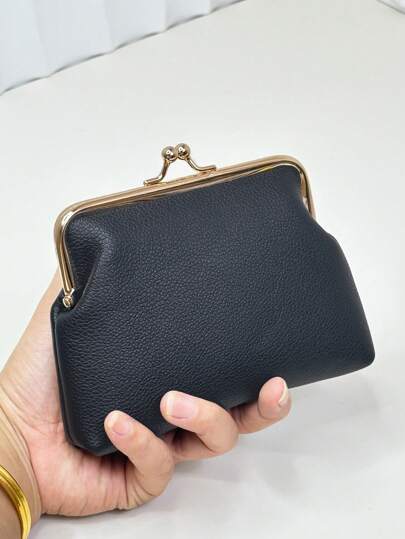 محفظة نسائية عصرية من نمط إنستغرام بنمط الليتشي، محفظة قصيرة بحامل بطاقات جميل، محفظة مصغرة للمرأة، محفظة صغيرة لحمل العملة
