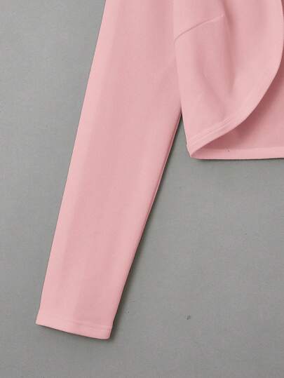 EZwear جاكيت قصير موحدة اللون مفتوح امامي