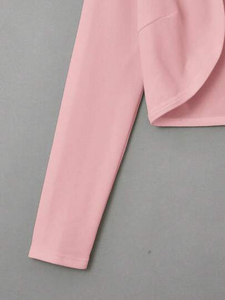 EZwear جاكيت قصير موحدة اللون مفتوح امامي