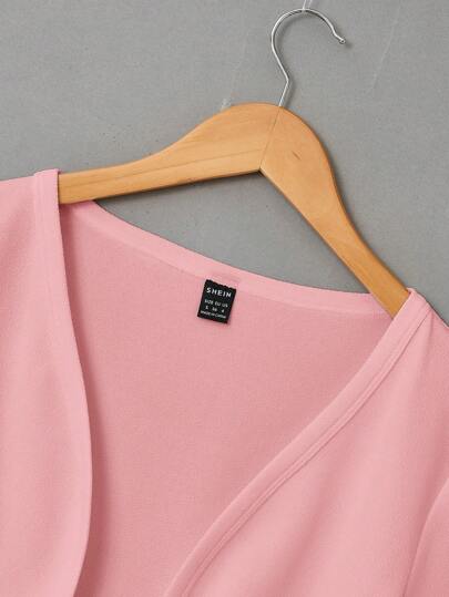 EZwear جاكيت قصير موحدة اللون مفتوح امامي