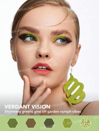 SHEGLAM لوحة ظلال العيون Virtuous Virgo المكونة من 8 ألوان لامعة غير لامعة باللون الأخضر الذهبي اللامع، ظلال عيون احترافية طويلة الأمد قابلة للمزج، ظلال عيون Christmas Winter Summer عيد الأب التخرج عيد الميلاد العطلة الربيع الصيف Y2K فاخر أزياء...