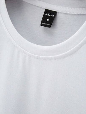 Manfinity Homme تي شيرت بطباعة شعار للرجال