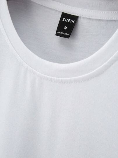 Manfinity Homme تي شيرت بطباعة شعار للرجال