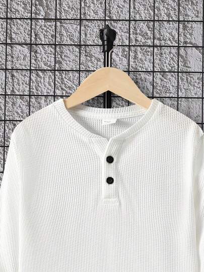 SHEIN تي شيرت أزرار أمامية ولد طفل
