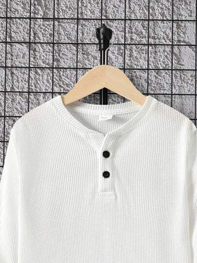 SHEIN تي شيرت أزرار أمامية ولد طفل