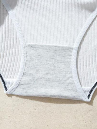 Shein Underwear&Sleepwear Basics 3 أطقم سروال محبك مضلع بفيونكة