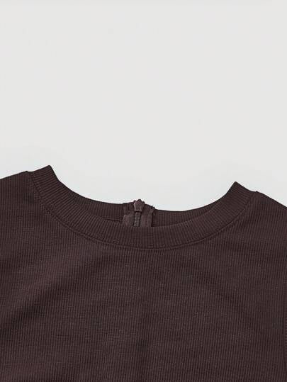 SHEIN MOD بدسويت بساق واسع موحدة اللون