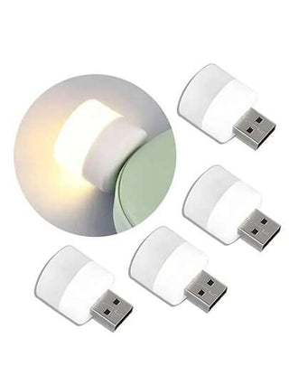 مصباح ليلي بقوة Usb صغير 6 قطع , إضاءة Led مريحة باللون الأبيض الدافئ لحماية العين أثناء القراءة ، يو اس بي للكمبيوتر والهواتف النقالة، وشحن الطاقة.