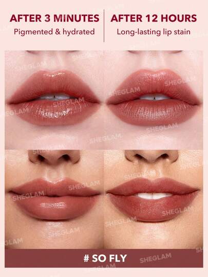 SHEGLAM أحمر شفاه Take A Hint-So Fly ملمع شفاه متغير اللون يدوم طويلاً بلمسة نهائية شديدة اللمعان طوال اليوم ومرطب غير لزج للشفاه الجافة أحمر شفاه سائل Pink روج تنت أرواج علامة تجارية جمال مكياج ميكب مستحضرات تجميل للنساء الفتيات مثالي لفصل الشتاء الربيع