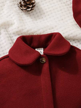 SHEIN للبنات الاطفال عقدة الفراشة أمامية جاكيت صدري & فستان & قبعة