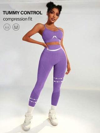 SHEIN Sport Studio طقم رياضي للنساء بقصة تقاطعية في الظهر وخصر عريض ومؤخرة منتفخة، شورت رياضي وتنانير رياضية