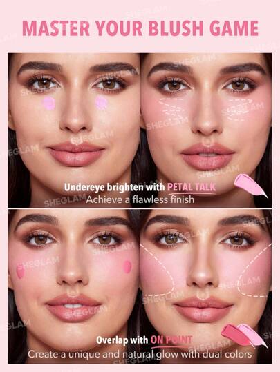 SHEGLAM أحمر خدود سائل Color Bloom-أحمر خدود سائل مقاوم للماء يدوم طويلاً، صبغة عالية لا يتلاشى، توهج طبيعي يدوم طويلاً، مكياج خفيف الوزن للوجه، أحمر خدود Christmas Pink عيد الأب التخرج عيد الميلاد العطلة الربيع الصيف Y2K فاخر أزياء مكياج مستحضرات...