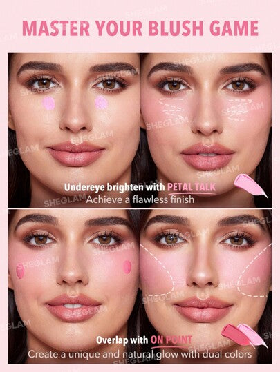 SHEGLAM أحمر خدود سائل Color Bloom-أحمر خدود سائل Petal Talk مقاوم للماء يدوم طويلاً ذو صبغة عالية لا يتلاشى توهج طبيعي يدوم طويلاً مكياج خفيف الوزن للوجه عيد الميلاد أحمر خدود وردي ساخن عيد الأب التخرج عيد الميلاد العطلة الربيع الصيف Y2K فاخر أزياء...