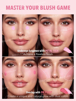 SHEGLAM أحمر خدود سائل Color Bloom-أحمر خدود سائل Petal Talk مقاوم للماء يدوم طويلاً ذو صبغة عالية لا يتلاشى توهج طبيعي يدوم طويلاً مكياج خفيف الوزن للوجه عيد الميلاد أحمر خدود وردي ساخن عيد الأب التخرج عيد الميلاد العطلة الربيع الصيف Y2K فاخر أزياء...