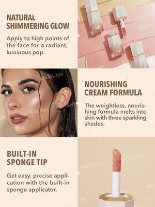 SHEGLAM هايلايتر سائل Glow Bloom-كريم جل Tea Cake-لمسة نهائية لامعة وندية-يدوم طويلاً-مفتح-غير متكتل-مقاوم للماء-هايلايتر-مكياج---الشتاء-هدايا Y2K عيد الأب التخرج عيد الميلاد العطلة الربيع الصيف Y2K فاخر أزياء مكياج مستحضرات التجميل حفل شاطئ سفر...