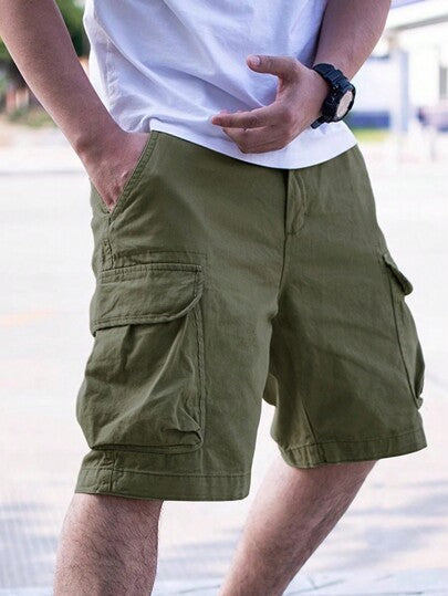 Manfinity Homme شورت كاركو رجالي فضفاض مع جيوب بغطاء على الجانب