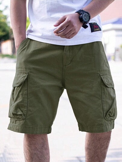 Manfinity Homme شورت كاركو رجالي فضفاض مع جيوب بغطاء على الجانب