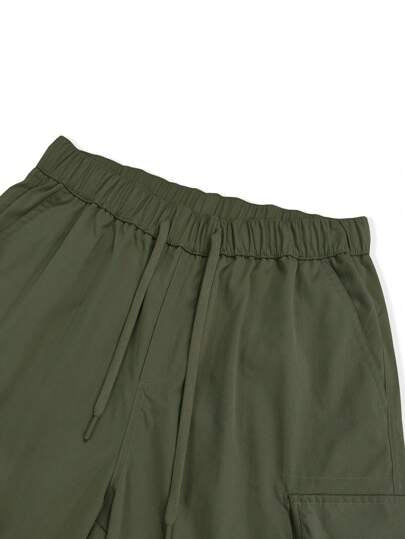 Manfinity Homme شورت كاركو رجالي فضفاض مع جيوب بغطاء على الجانب