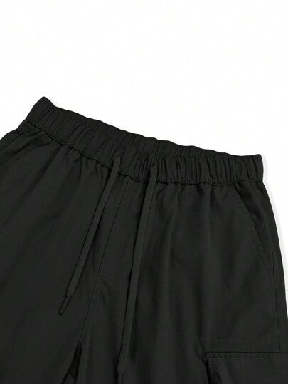 Manfinity Homme شورتات رجالية واسعة ذات جيوب جانبية بابلونج