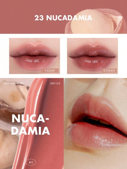 Rom&nd NUCADAMIA 23 بلسم شفاه مرطب طويل الأمد، روماند أحمر شفاه سائل، لمعة شفاه، لون حيوي، نهاية لامعة مرطبة، مكياج شفاه كوري، تأثير MLBB، صيغة ناعمة خفيفة الوزن، فائق الترطيب، غير لزج، مستحضرات تجميل كورية، طقم هدايا
