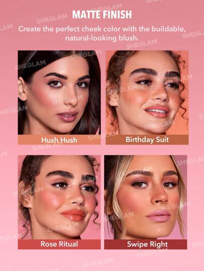 SHEGLAM مجموعة Color Bloom Shimmer & Matte Collection مجموعة أحمر الخدود الهلامي الكريمي يدوم طويلاً ولا يتلاشى وذو تصبغ عالي وخفيف الوزن وطويل الأمد وأحمر خدود ناعم عيد الأب التخرج عيد الميلاد العطلة الربيع الصيف Y2K فاخر أزياء مكياج مستحضرات...