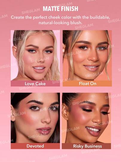 SHEGLAM مجموعة Color Bloom Shimmer & Matte Collection مجموعة أحمر الخدود الهلامي الكريمي يدوم طويلاً ولا يتلاشى وذو تصبغ عالي وخفيف الوزن وطويل الأمد وأحمر خدود ناعم عيد الأب التخرج عيد الميلاد العطلة الربيع الصيف Y2K فاخر أزياء مكياج مستحضرات...