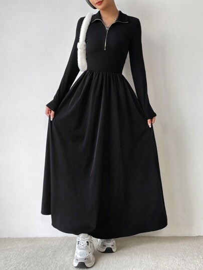 فساتين حريمي EZwear فستان خط A بسحاب أمامي