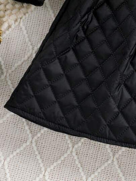 SHEIN سترة مبطنة للفتيات المراهقات مع تفصيلة طية الطية وتنورة