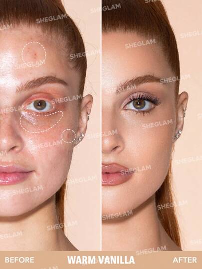 SHEGLAM خافي العيوب Like Magic 12Hr Full Coverage Concealer-خافي عيوب سائل غير لامع بنكهة الفانيليا الدافئة، يدوم طويلاً، مصحح لون مشرق، خافي عيوب مرطب خفيف الوزن يدوم طوال اليوم، خافي عيوب Christmas Winter عيد الأب التخرج عيد الميلاد العطلة الربيع...