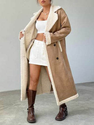 EZwear معطف نسائي مزدوج الصدر قصير مبطن ذو ياقة مستديرة بنقشة المربعات البنية، ملابس خاصة برمضان