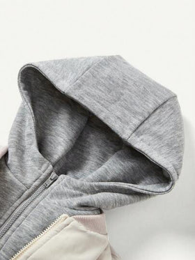 Cozy Pixies معطف سميك مبطن للأولاد الرضع بغطاء وتصميم مزدوج 2 في 1 بخصر هابط بألوان متعددة